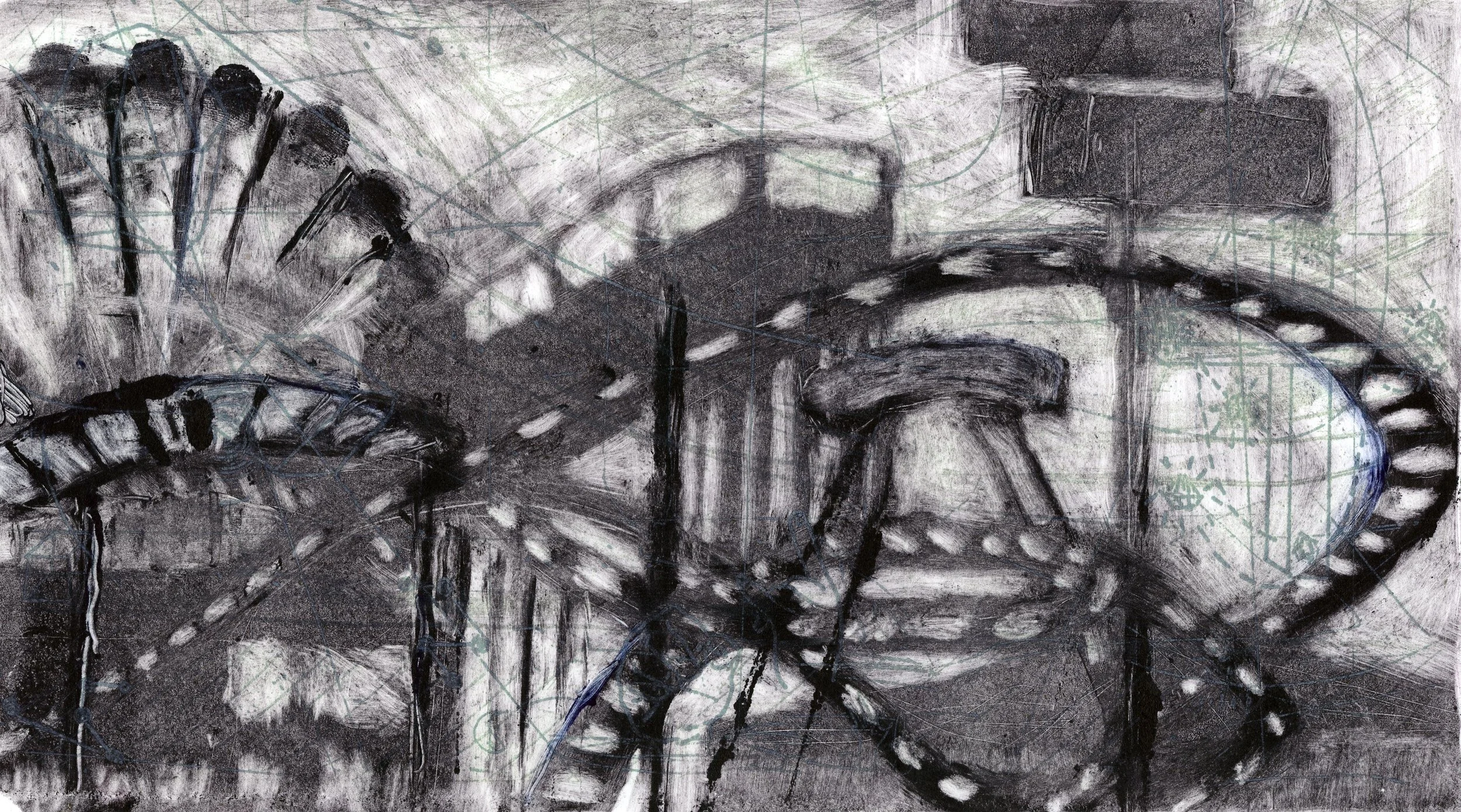 Far Sick II, 11.5 x 7", intaglio monotype, 2018