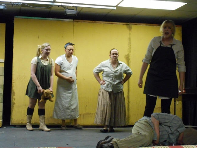 Members of the cast of 'Urinetown' at Post University All photos by Nancy Sasso Janis 