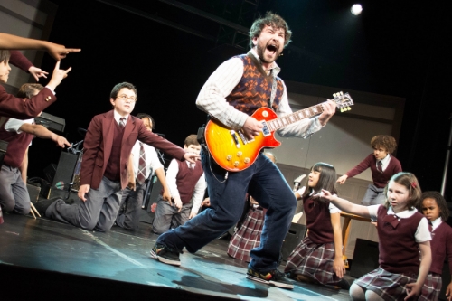 Alex Brightman (center) and the cast of "School of Rock — The Musical." Photo: Timmy Blupe
