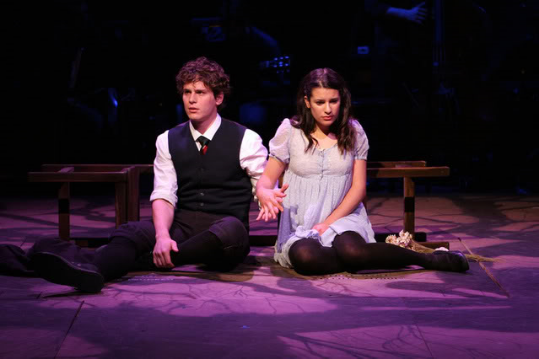 Jonathan Groff and Lea Michele in Spring Awakening. Photo Credit: Joan Marcus