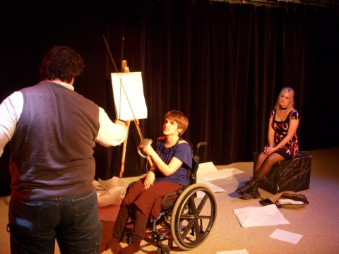  Mark Hale Jr, Jill Summerville, Allison Brogan in Elysium Interrupted. Photo by C. Austin Hill