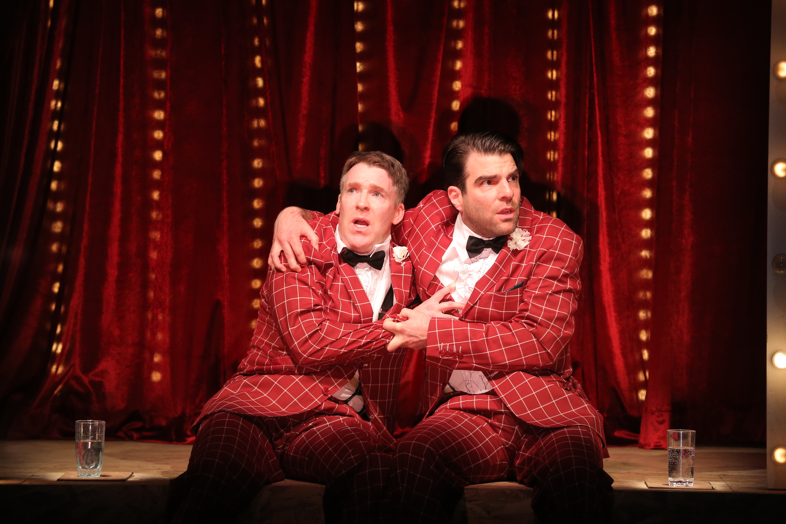 Brian Hutchison and Zachary Quinto in a scene from "Smokefall." Photo by Joan Marcus