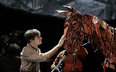 American actor Seth Numrich as Albert, with his horse Joey, in the New York production of 'War Horse' Photo: Credit photo: ©Paul Kolnik