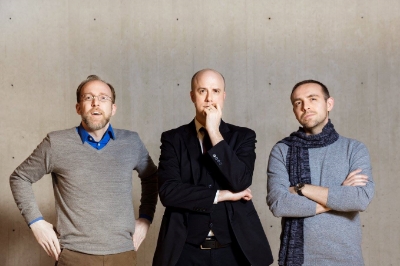 Photo Credit: (from left to right) Bob Mussett, John Geoffrion, Victor Shopov (Photo courtesy of Hub Theatre Company)