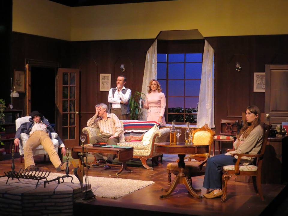  From Left to Right-Nicholas Wilder, Richard Brundage, Jason Plourde, Molly Parker Myers, & Rebecca Tucker. Photo courtesy The Winnipesaukee Playhouse