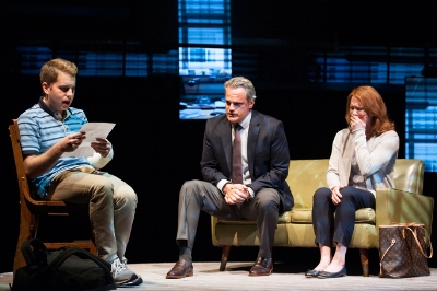 Ben Platt, Michael Park, Jennifer Laura Thompson in Dear Evan Hansen Photo: Margot Schulman