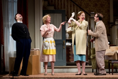 L to R: Tony Award nominee Manoel Felciano, A.C.T. core acting company and faculty member René Augesen, Emily Kitchens, class of ’10, and Richard Thieriot in the West Coast Premiere of Clybourne Park. Photo by Kevin Berne.