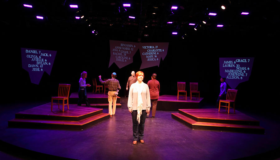 The cast of "26 Pebbles." during its world premiere at the Human Race Theatre in Dayton, Ohio.(Photo by Scott J. Kimmins)