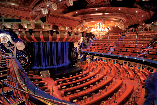 The Victoriana Main Show Lounge aboard Carnival Freedom. Photo courtesy of Carnival Cruise Lines.