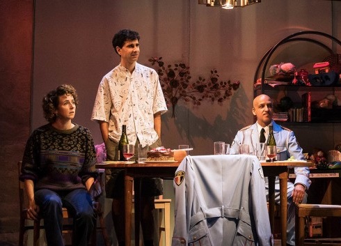 Kristen Sieh, John Cariani, Alok Tewari in The Band's Visit (Matthew Murphy)