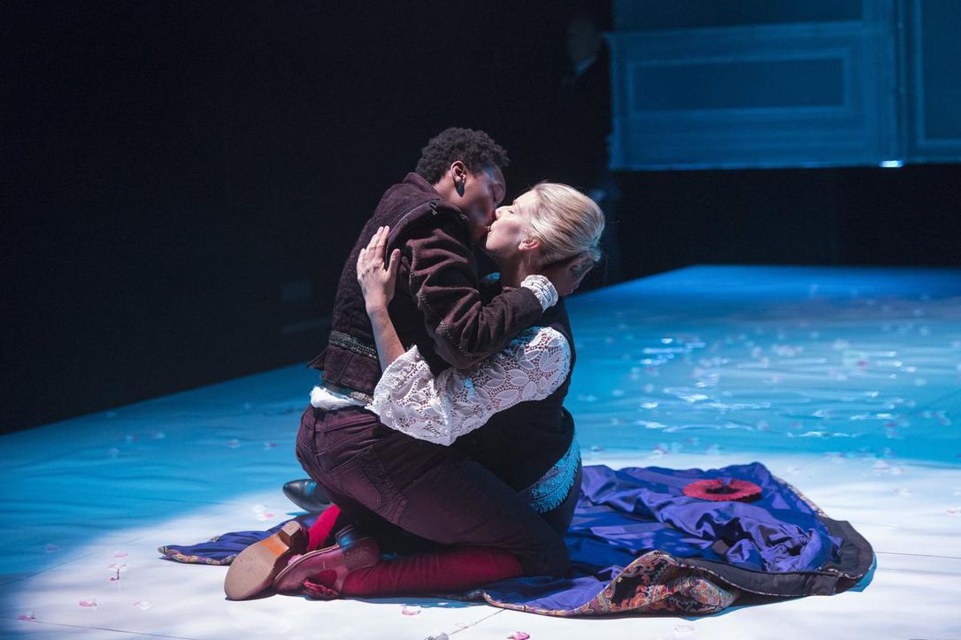 Sarah Afful, left, and Maev Beaty in Soulpepper Theatre’s Orlando. (ALEKSANDAR ANTONIJEVIC)