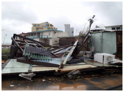 Damage from Hurricane Maria sustained to a home belonging to a family member of the author in Luquillo, PR. Photo Credit: El Nuevo Dia