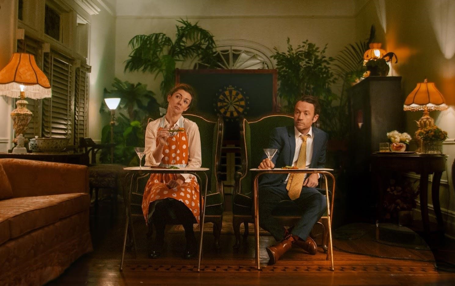Tracy Weller and Devin Burnam star in Mason Holding's production of "Consumption." The immersive site-specific play takes place in several rooms of the historic Beverly Social Club in Ditmas Park, Brooklyn. Photo by Trey Pentecost.