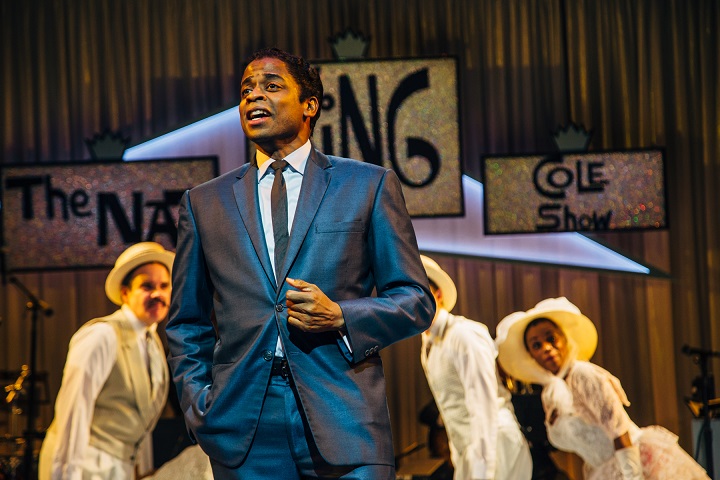 Dulé Hill as Nat King Cole in the West Coast premiere of Lights Out: Nat “King” Cole at Geffen Playhouse. Photo by Jeff Lorch