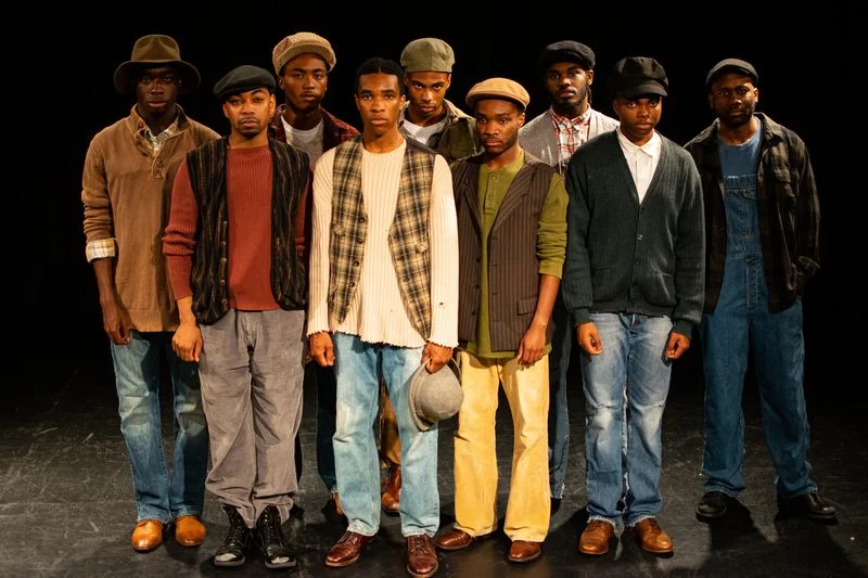 Nine men are accused of a crime they did not commit in "The Scottsboro Boys" at Playhouse in the Park in West Hartford June 26 to Aug. 4. (Meredith Longo)