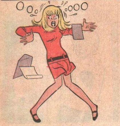 Tippy Teen, as drawn by the great Harry Lucey, finds a problem in the coding protocols...