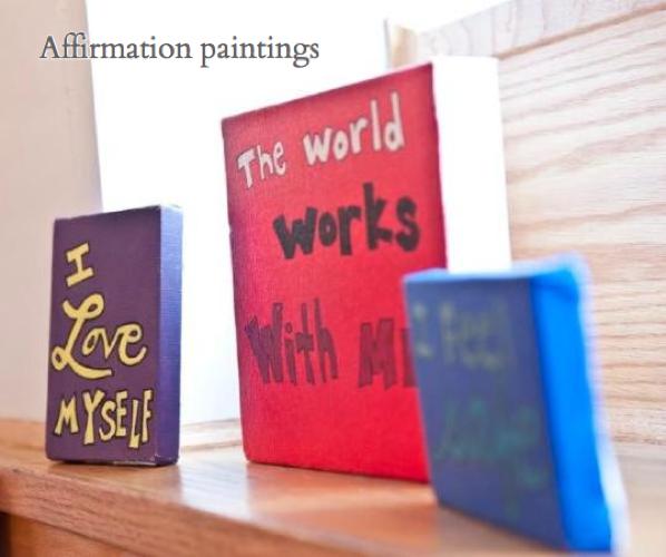Affirmation paintings by Laura Baran