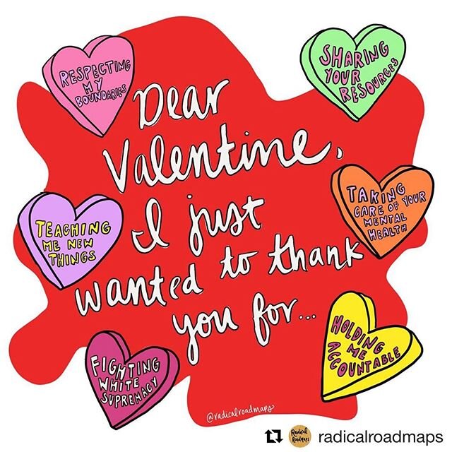 #Repost @radicalroadmaps 🎶 the golden girls theme song plays softly in the background 🎶
.
.
.
[Graphic with a red background and white text that reads: Dear Valentine, I just wanted to thank you for... / surrounded by graphic multicolored candy hea