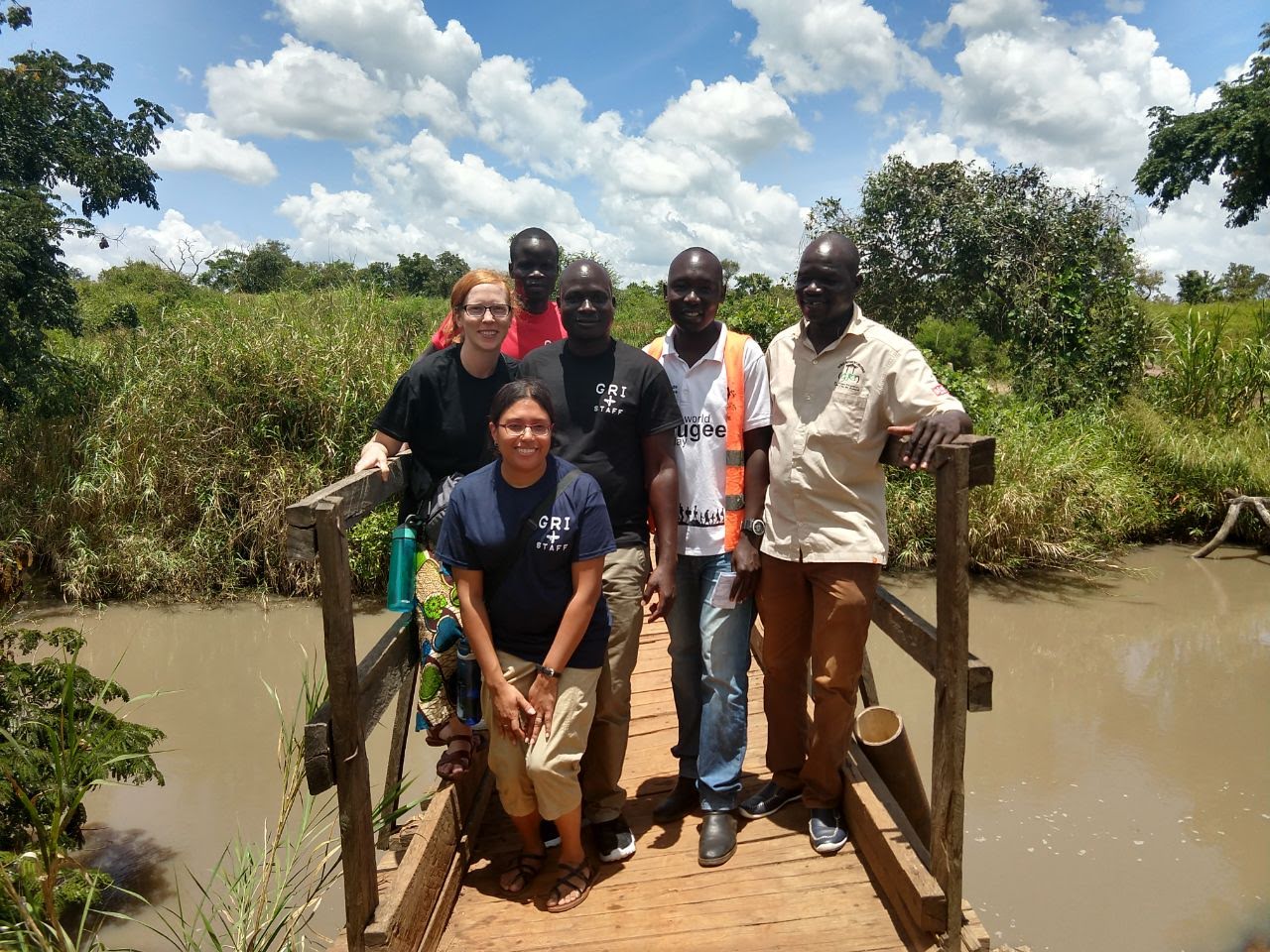 The bridge separating South Sudan and Uganda where refugees cross.