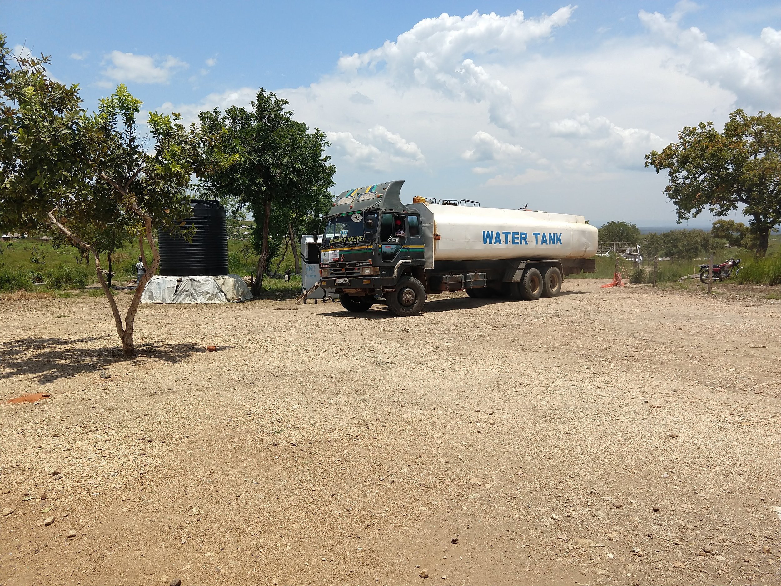 Water truck arriving