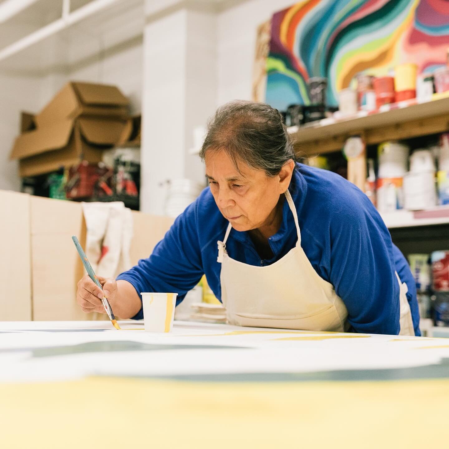 I love full circle moments! When I first moved back to Seattle, I worked at Chief Seattle Club @chiefseattleclub and met Denise Emerson @dineskok at a First Thursdays gallery. This past month, I had the honor of photographing Denise working on a mura