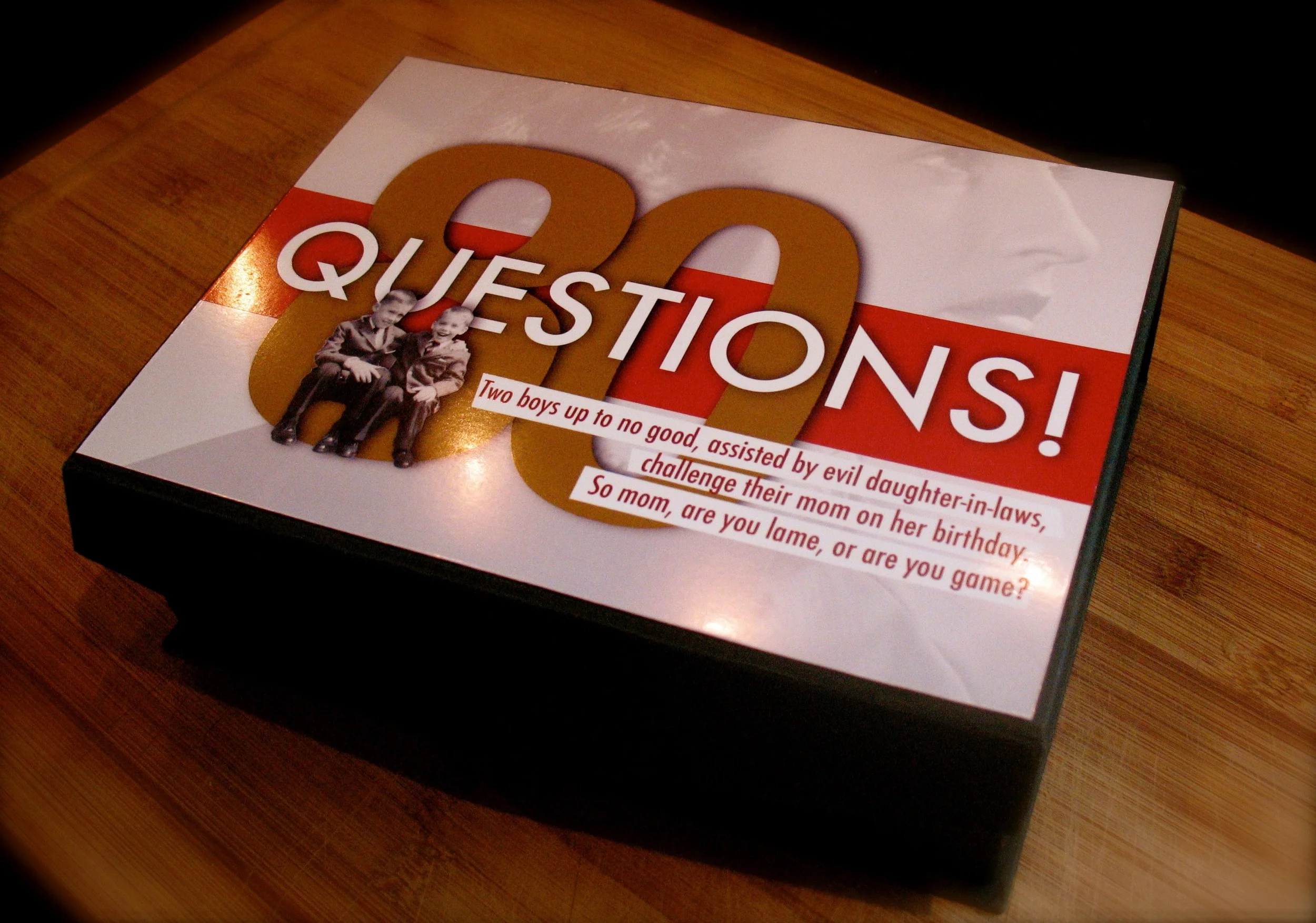 We made a custom board game for mom's 80th. And she won in no time.