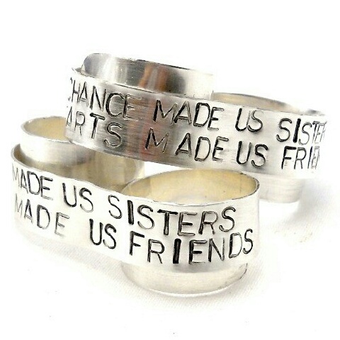 sterling double banner ring