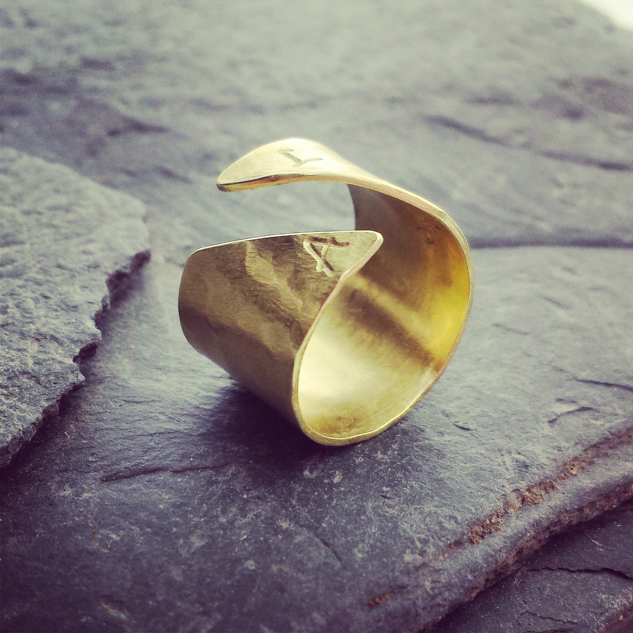 personalized double-initial-ring