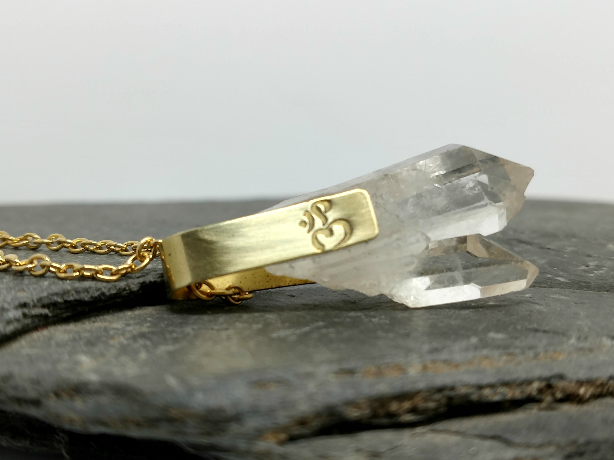 raw quartz crystal necklace