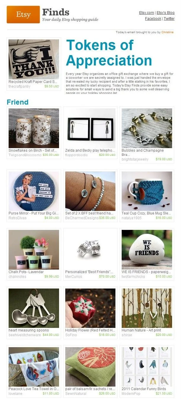 Etsy Finds: Tokens of Appreciation