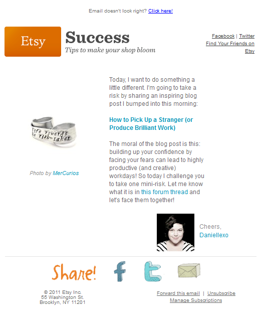 Etsy Success - Taking Mini-Risks