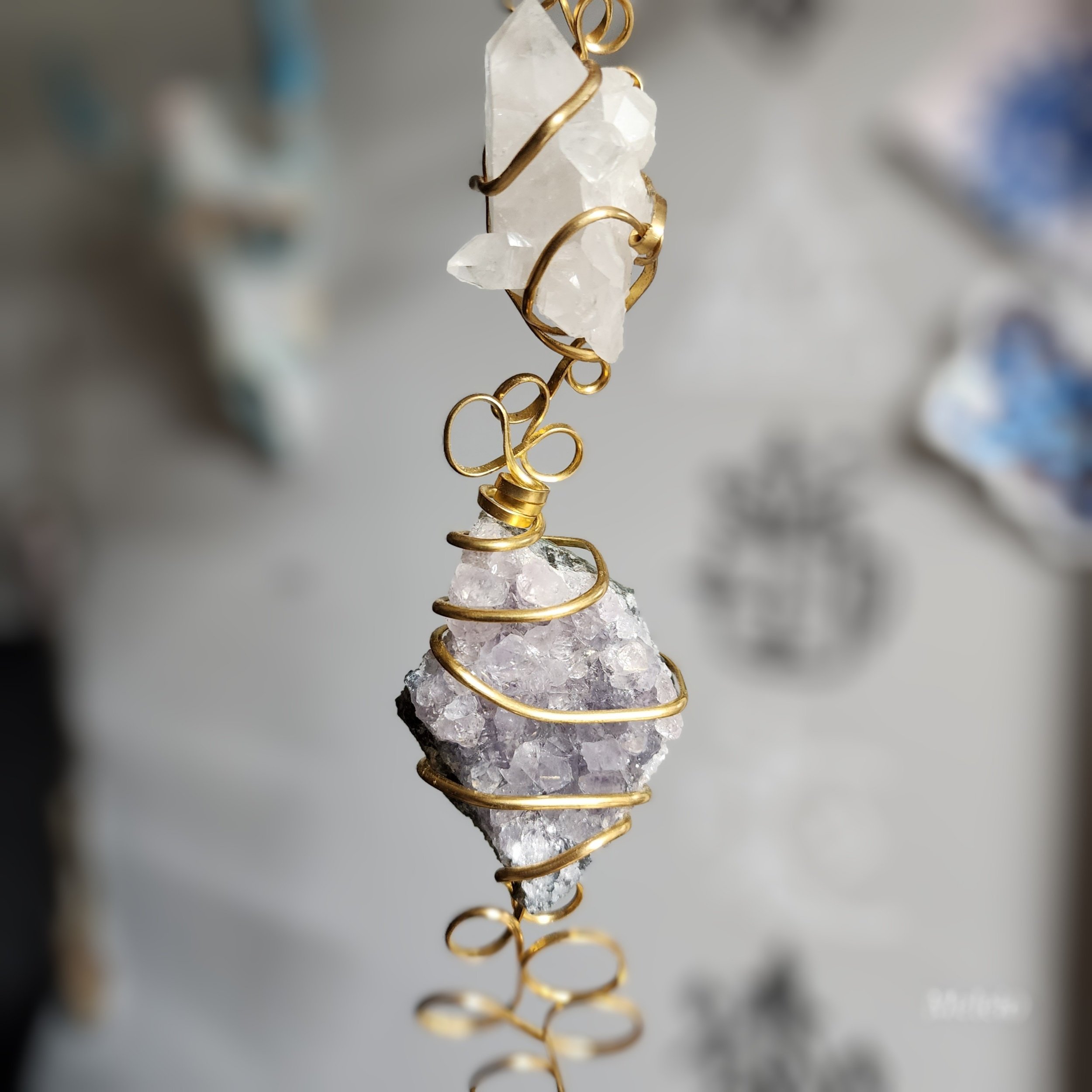 raw amethyst bud vase closeup