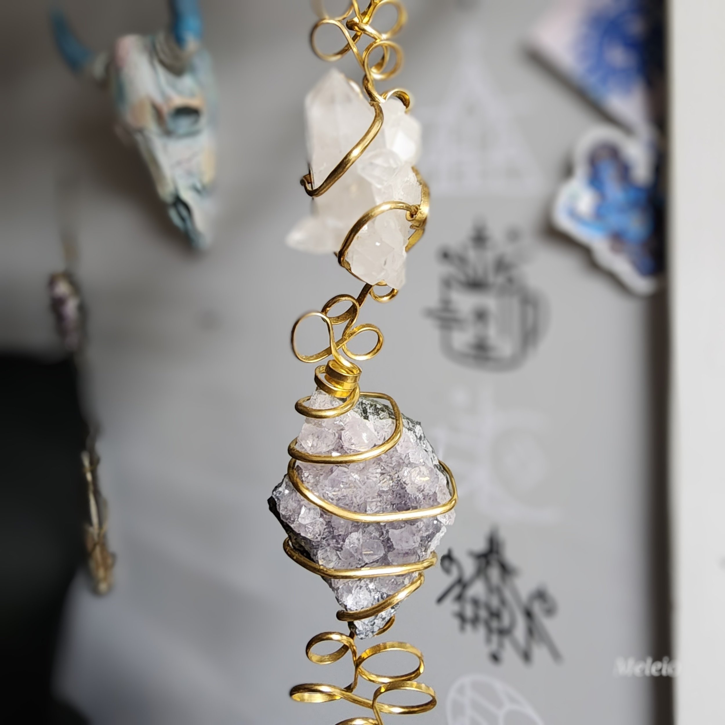 raw amethyst bud vase closeup