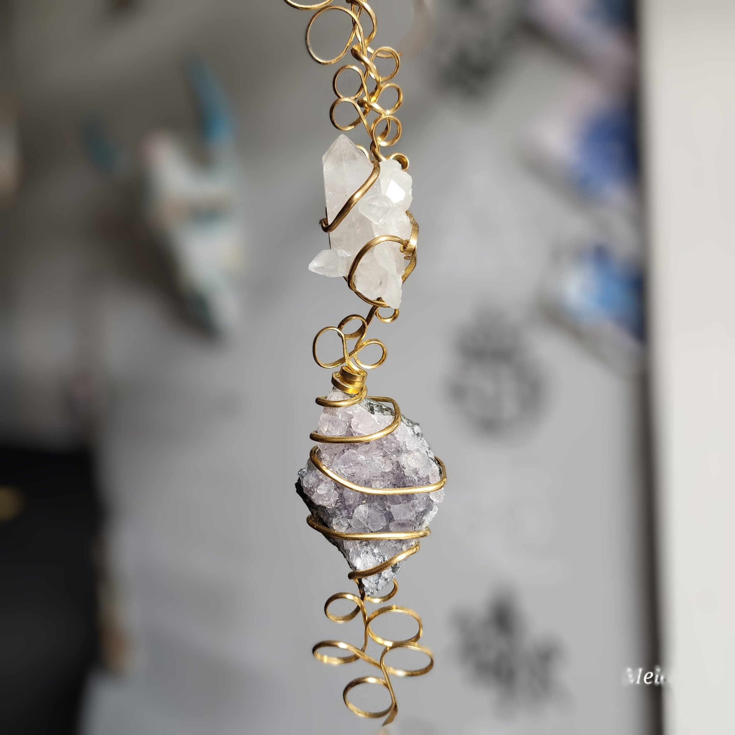 raw amethyst bud vase closeup