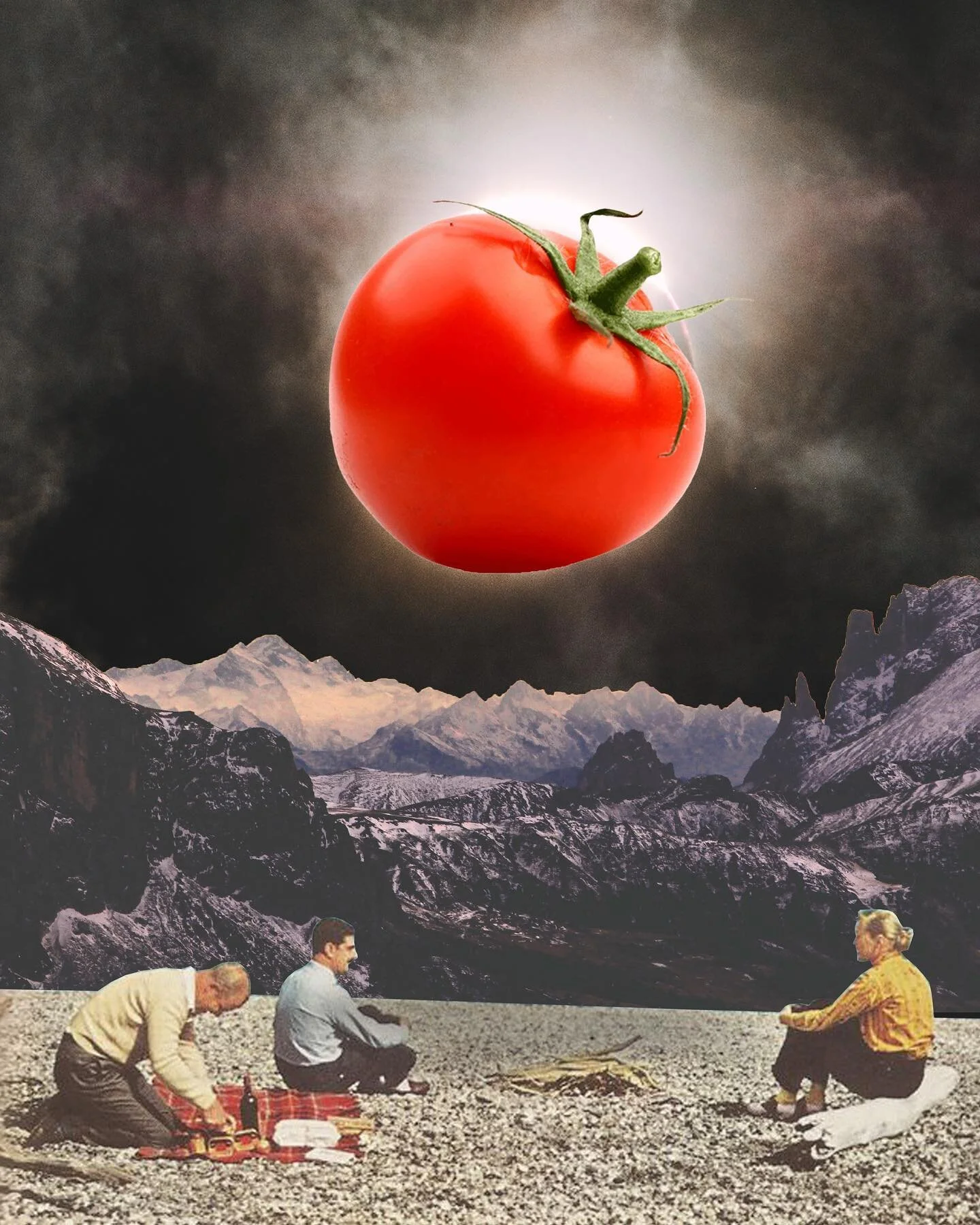 Tomato Eclipse // 1 of 5 re-imagined limited edition pieces available only this Saturday August 14th at @tomatoartfest. Catch me at the @stolentrailerstudios booth smack dab in the center of five points 🤙🏼
.
.
.
#tomatoartfest #tomatoartfestival #n