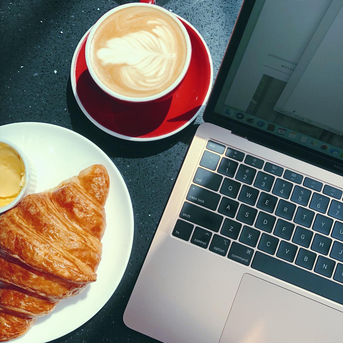 I know, I know, this photo is so ringarde but these are the little moments we must celebrate:
The morning sun after days of rain. A croissant and a cappuccino to enjoy with no toddlers to plead for crumbs. A pocket of time to write, to weave thoughts