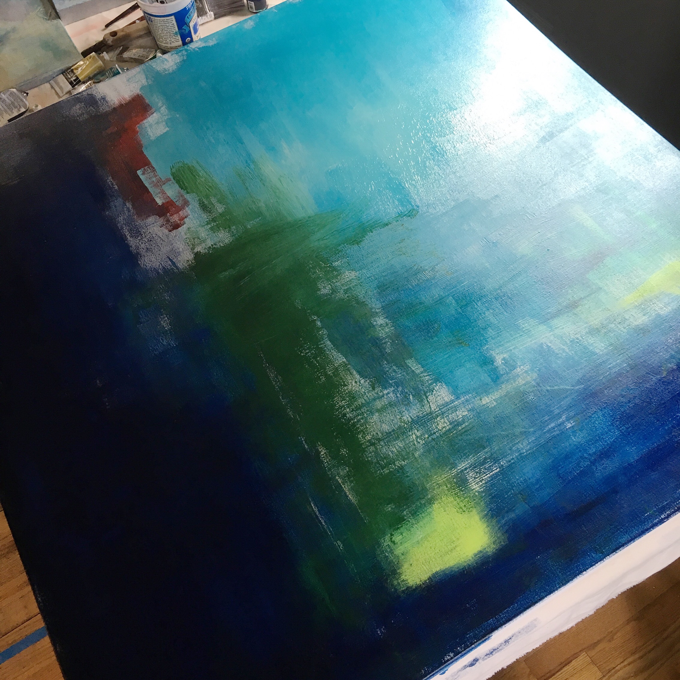 Recent commission in progress! This is 48"x48" and the collector loves color! K. Try 2016