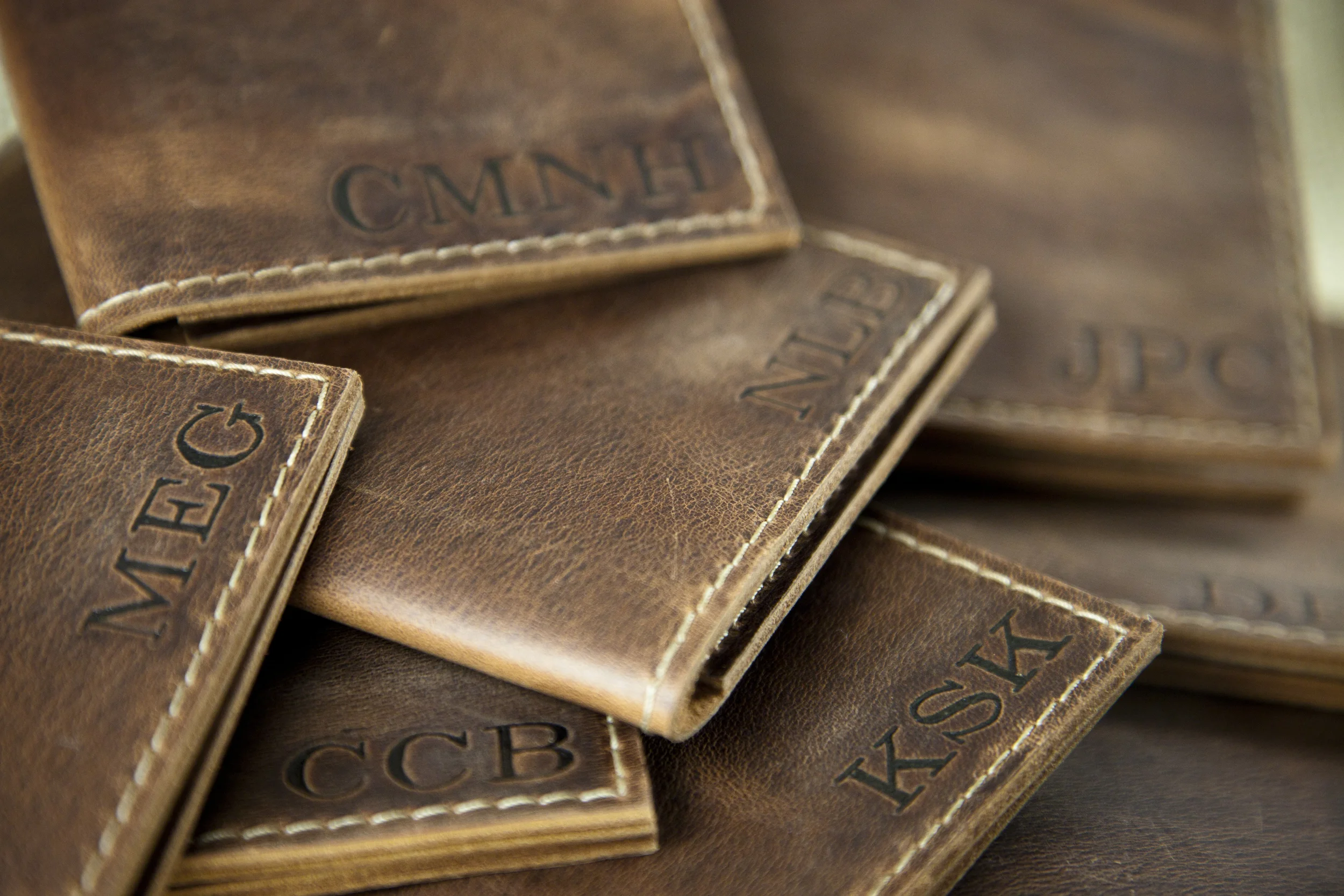 Set of handmade personalized groomsmen gifts - passport wallets