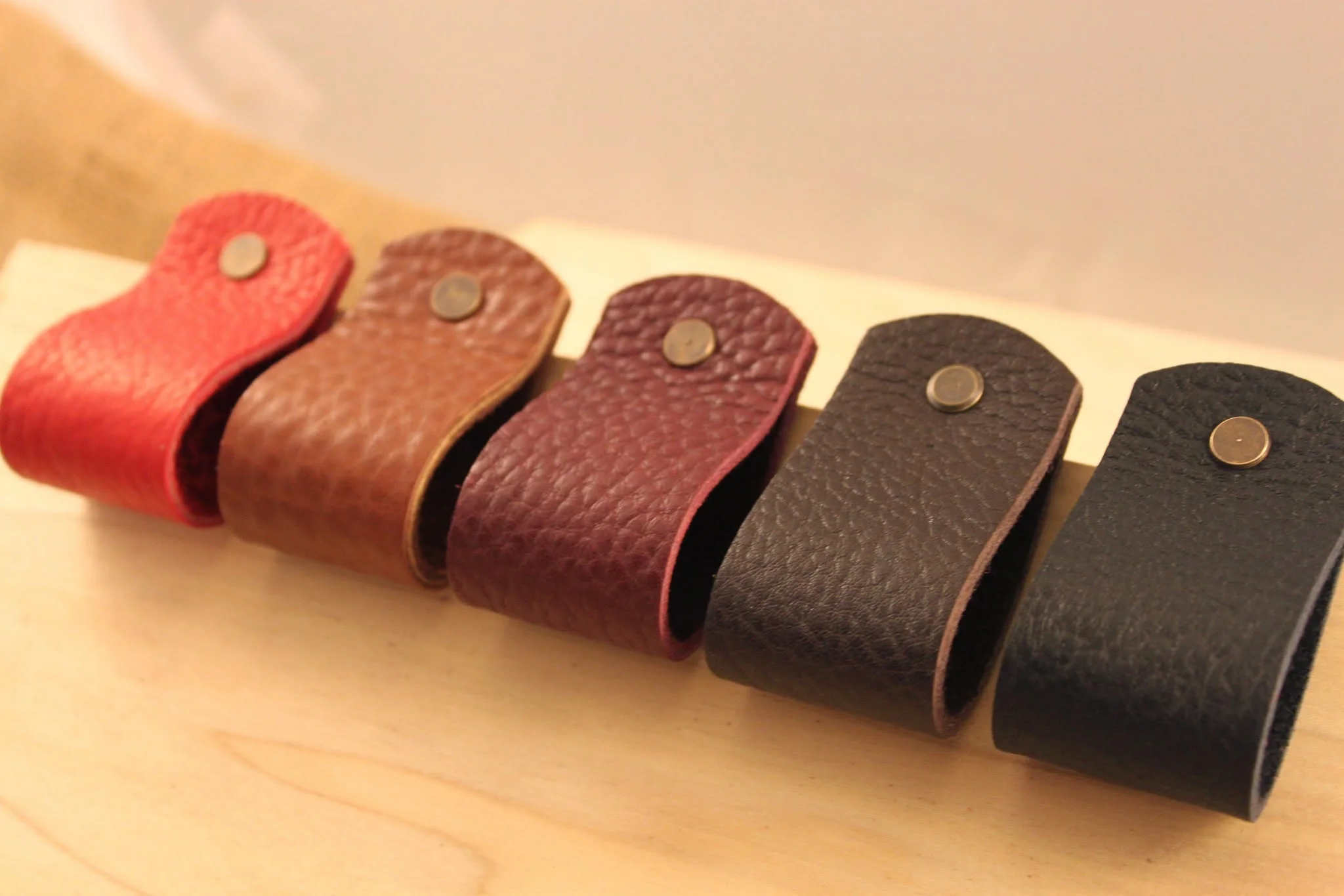 Leather, pull, hardware, bin, handle, cabinet, drawer, knob, handles, handmade, dresser, Ikea, hack, diy, kitchen, usa, black, dark, brown, light, distressed, color, finger