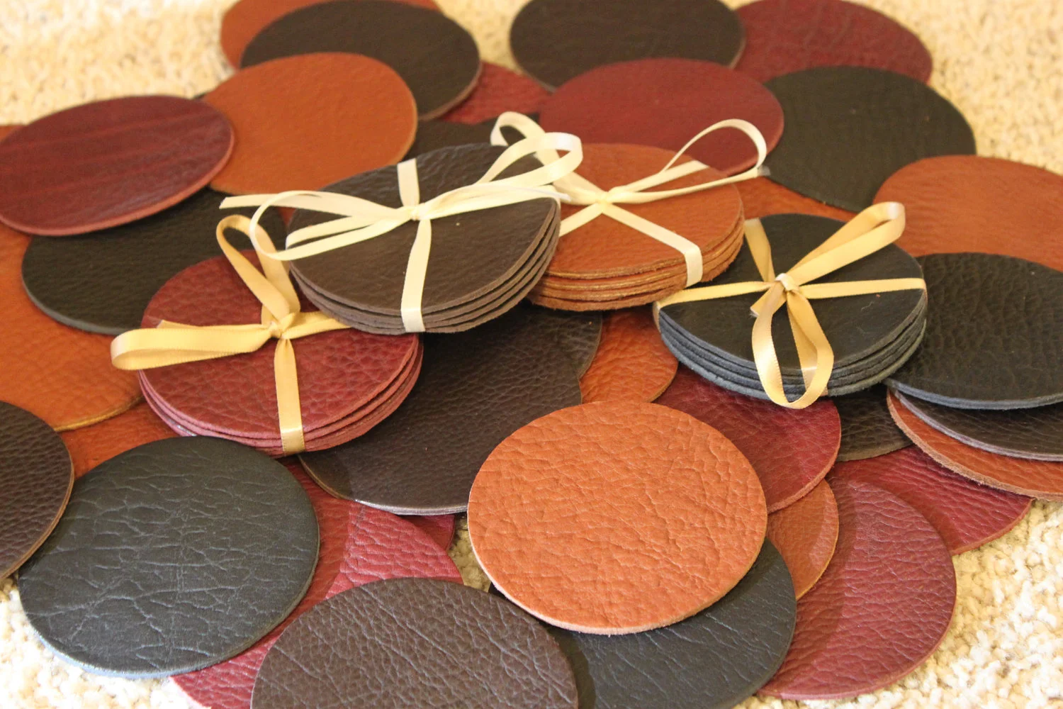 leather coaster