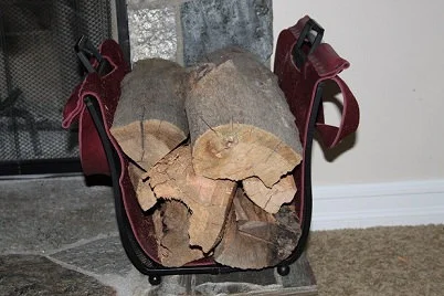 leather log carrier firewood holder