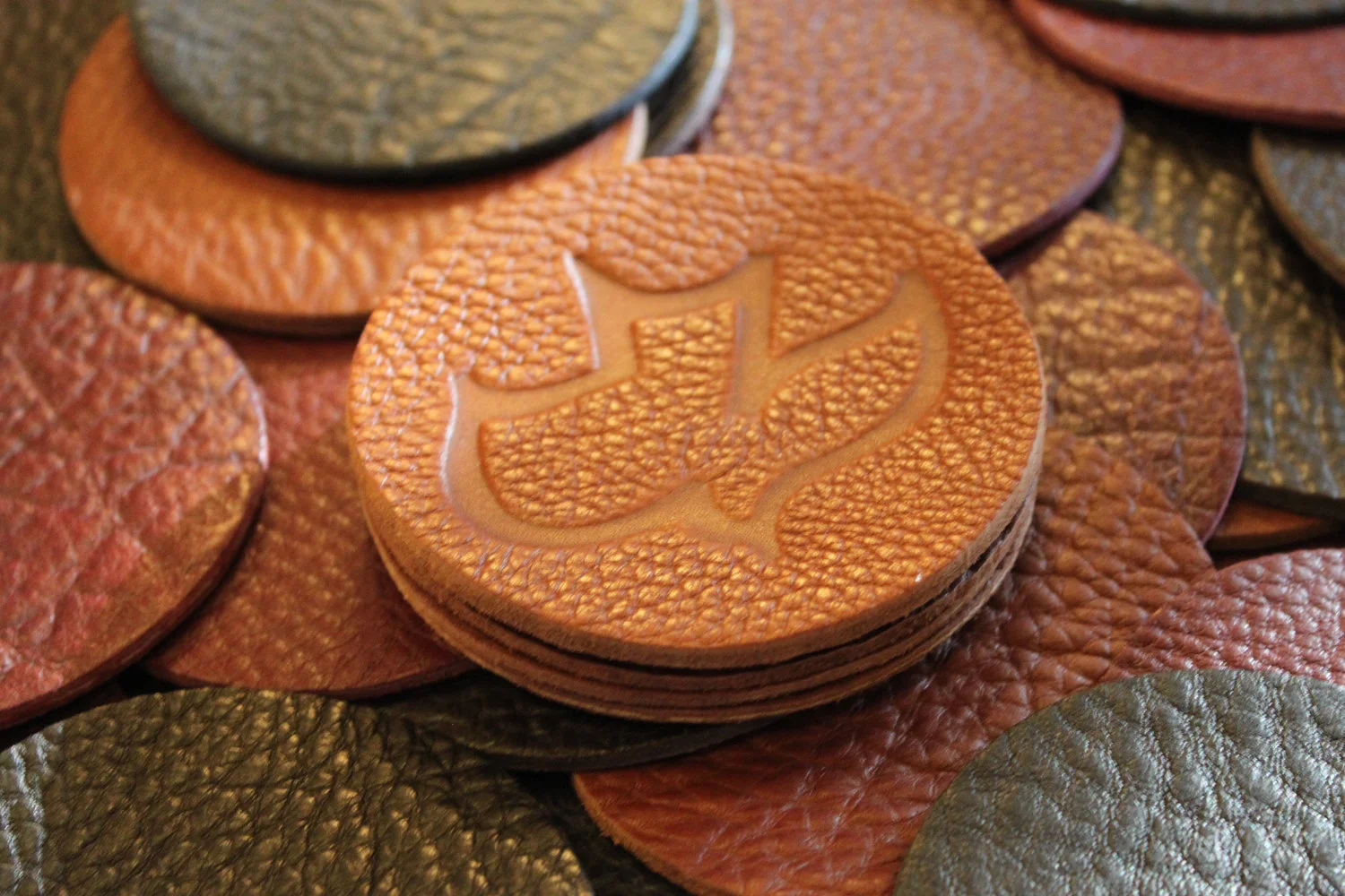 leather coasters