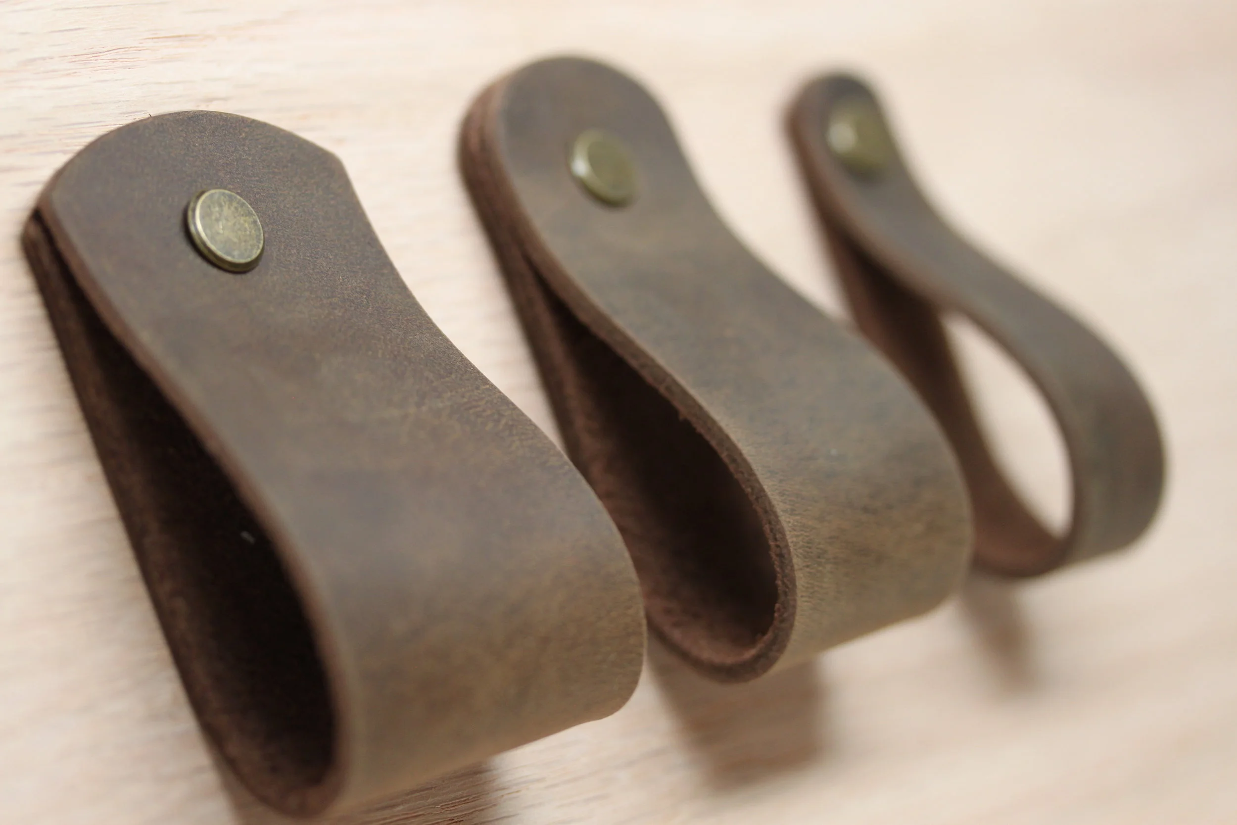 Leather, pull, hardware, bin, handle, cabinet, drawer, knob, handles, handmade, dresser, Ikea, hack, diy, kitchen, usa, black, dark, brown, light, distressed, color, finger