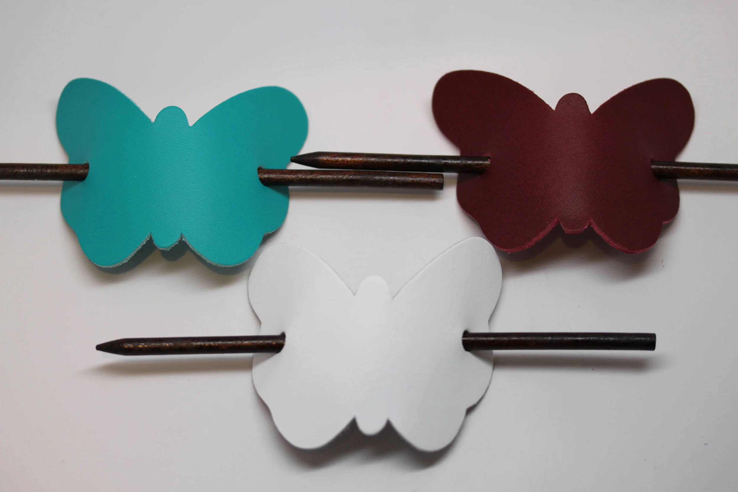 Leather, butterfly, hair, barrette, stick, accessory, womens, girls