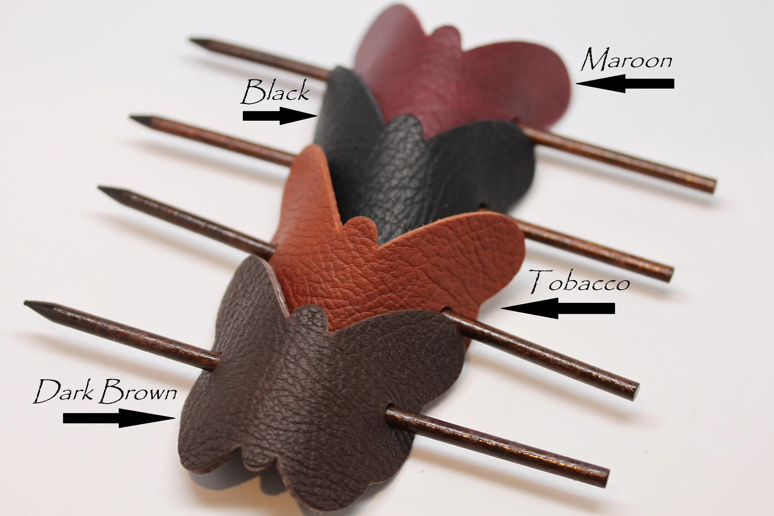 Leather, butterfly, hair, barrette, stick, accessory, womens, girls