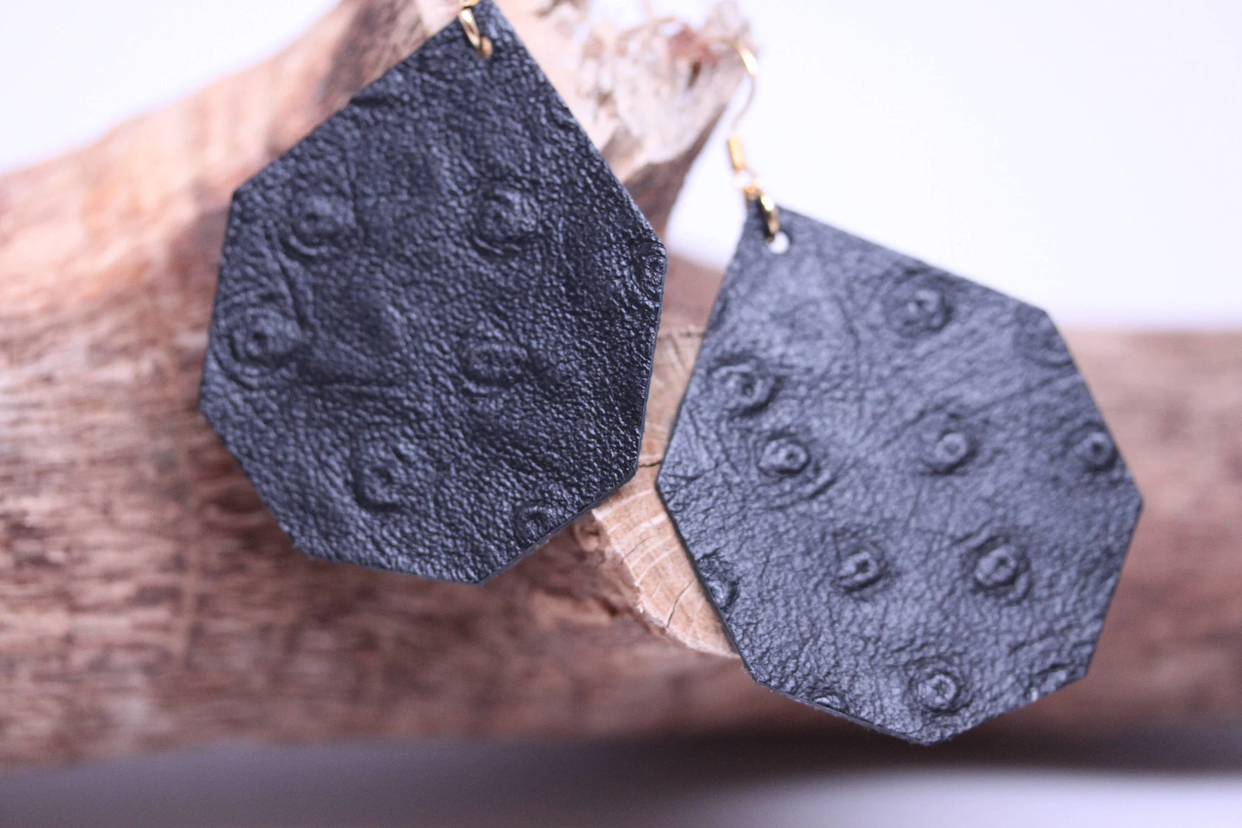 Leather, Earrings, Teardrop, Womens, jewelry, accessories, Ostrich