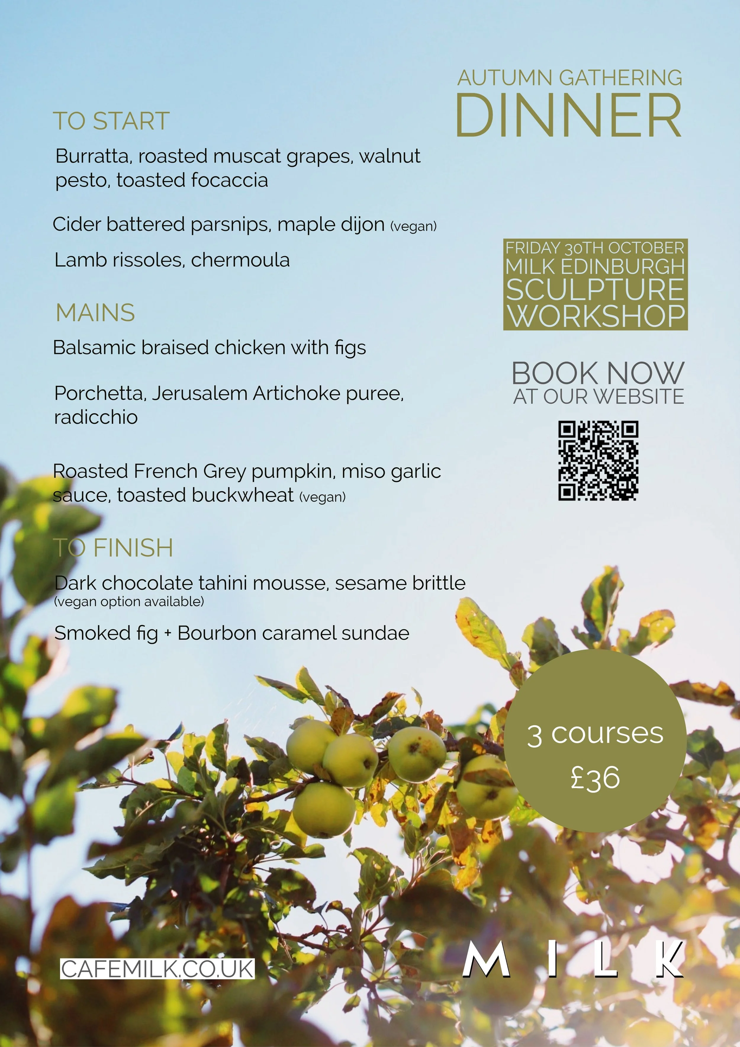 Autumn Gathering Dinner at MILK, Edinburgh Sculpture Workshop