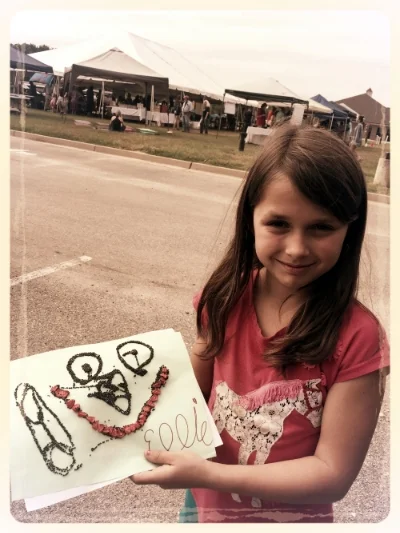Ellie grace with her "seed art"