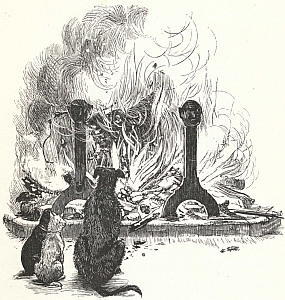 Yule Log. "Old Christmas" from the Sketch Book of Washington Irving illustrated by R. Caldecott. 