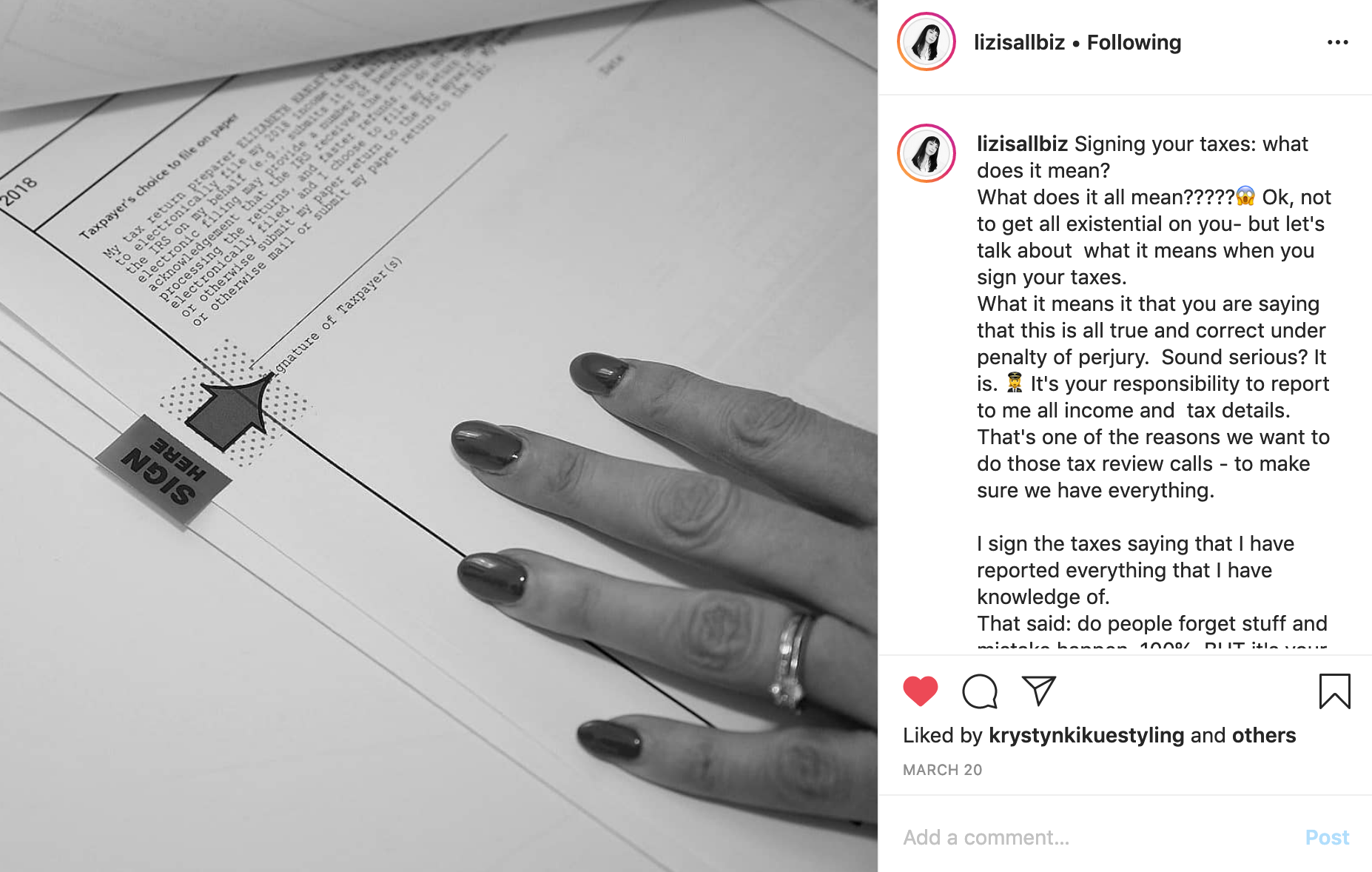 LIAB use of custom stock on social media